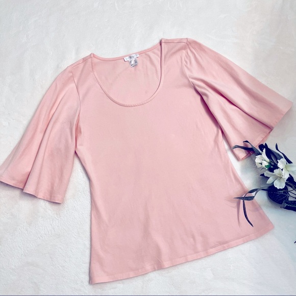 VENUS Tops - Venus Pink Flutter Sleeve Top